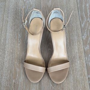 Express Nude Ankle Strap Heels